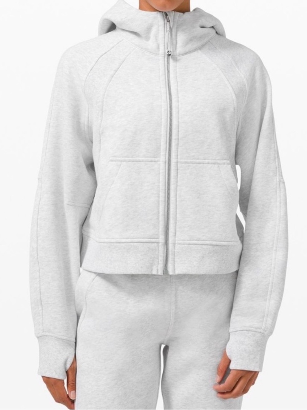 NWT Lululemon Scuba Oversized Full Zip Hoodie Jacket Heathered Light Gray